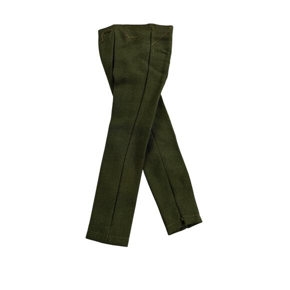 Vintage Ken-Style Olive Green Clone Doll Pants with Zipper & Snap Closure - Picture 1 of 3